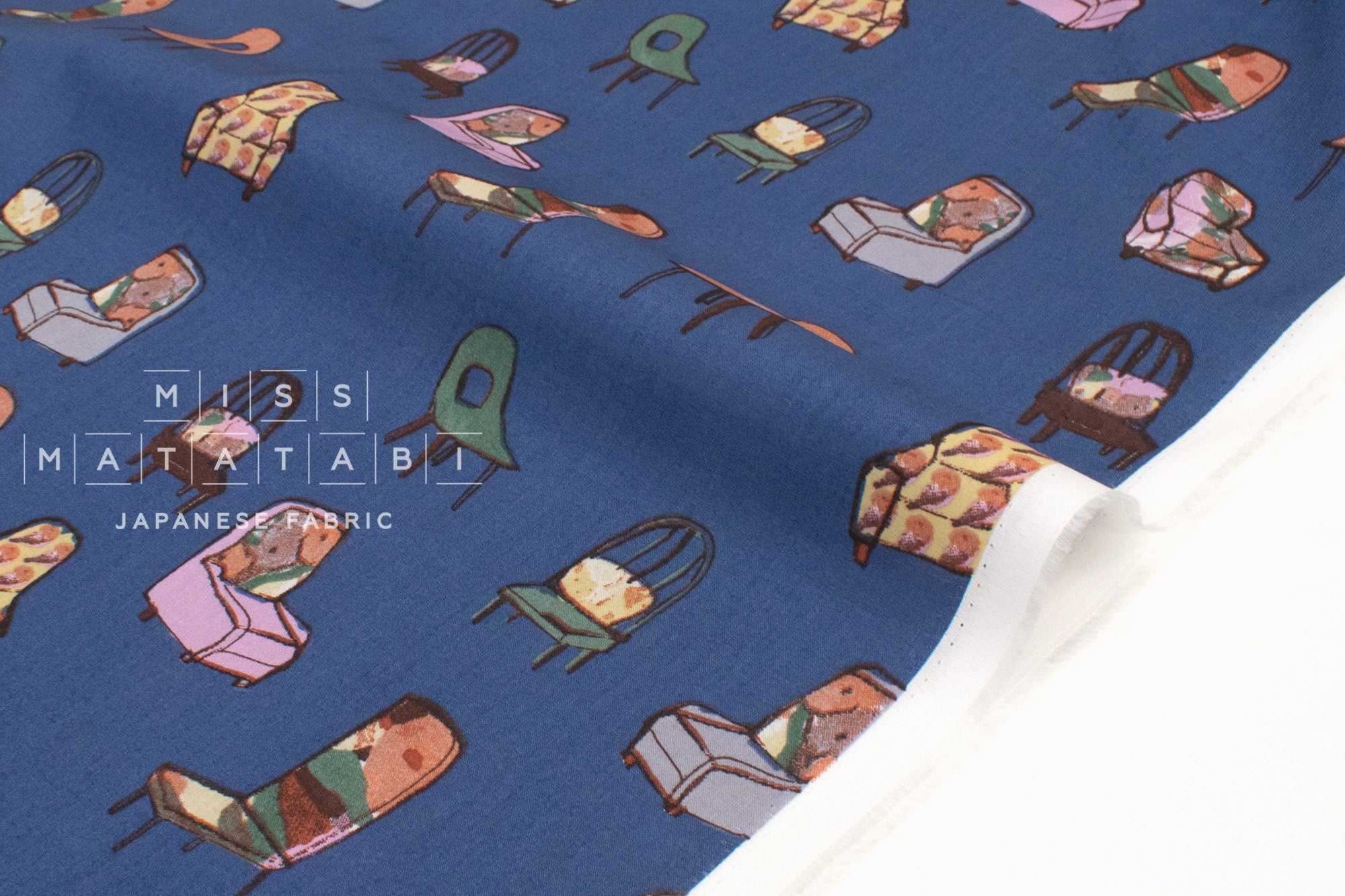 Japanese Fabric All the Chairs - E - 50cm