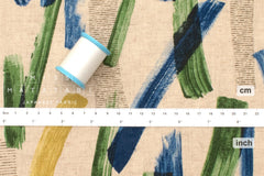 Japanese Fabric Brushstrokes Linen Blend - A - 50cm