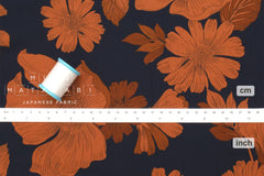 Japanese Fabric Henrietta - orange, navy - 50cm
