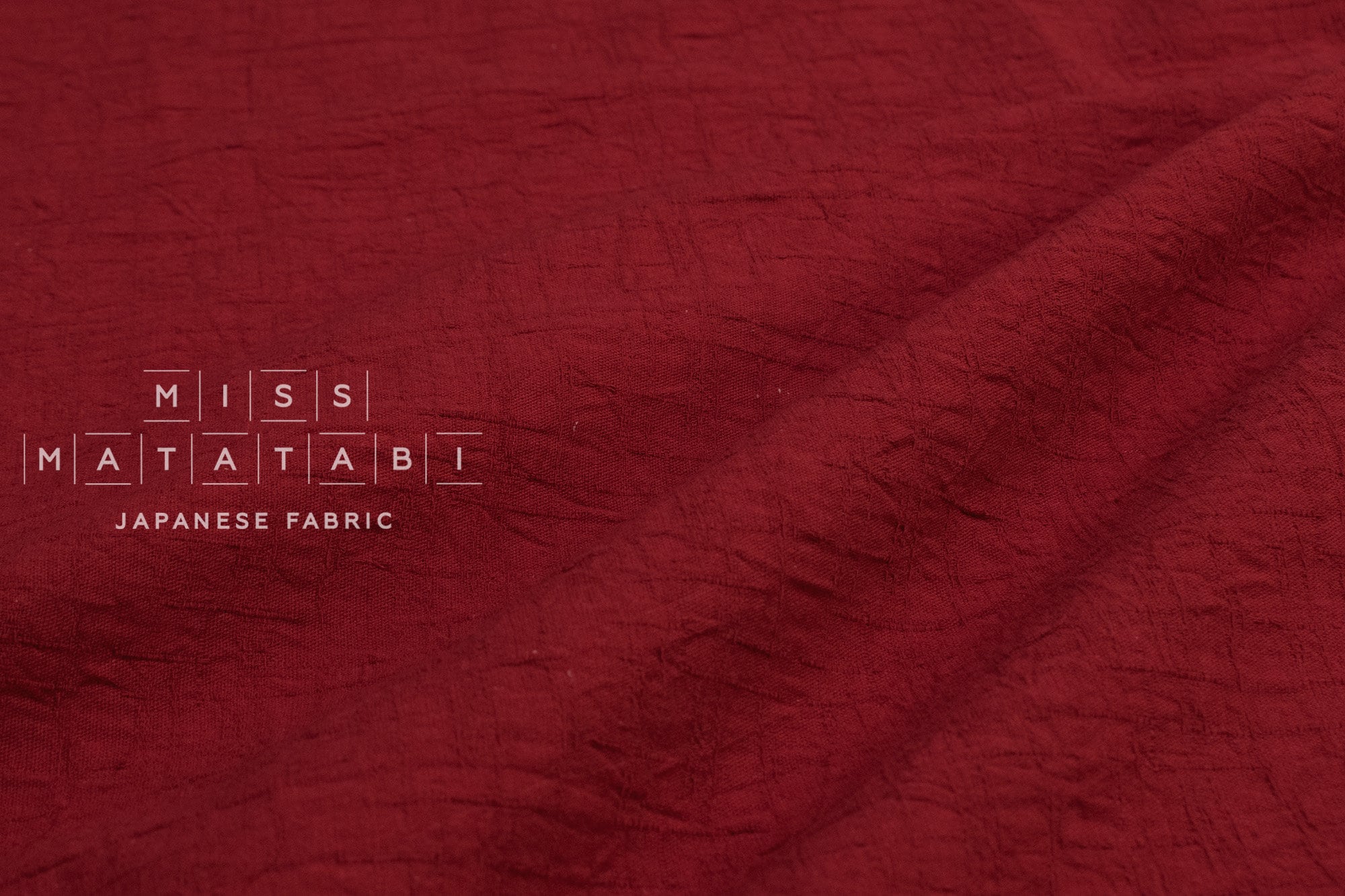 Japanese Fabric Momiji Tsumugi Washed Dobby - aka - 50cm