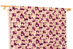 DEADSTOCK Japanese Fabric Wagara Windows - purple - 50cm