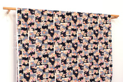 DEADSTOCK Japanese Fabric Wagara Windows - black, grey - 50cm