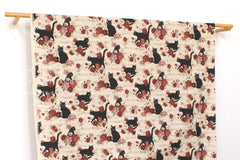 Japanese Fabric Boy Cat and Music - A - 50cm