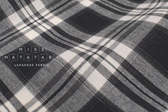 DEADSTOCK Japanese Fabric Yarn Dyed Cotton Plaid - black - 50cm