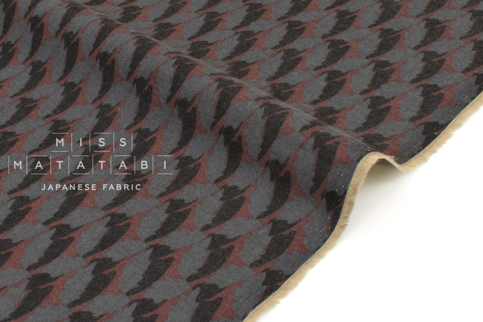 DEADSTOCK Japanese Fabric Winter Leaves Brushed Cotton - E - 50cm