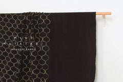 DEADSTOCK Japanese Fabric Embroidered Fleece - dark chocolate brown - 50cm