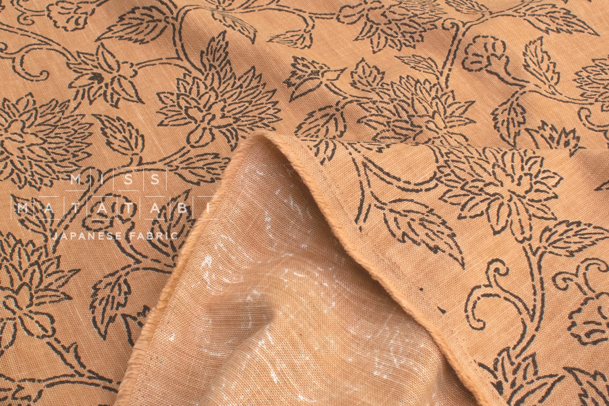 Japanese Fabric Shokunin Collection Hand-printed Ohana - 2C - 50cm