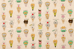 Japanese Fabric Icecream Cats - A - 50cm