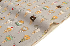 Japanese Fabric Icecream Cats - E - 50cm
