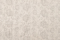 Japanese Fabric Shokunin Collection Yarn-Dyed Sun-Dried Embroidered Roses Double Gauze - light grey - 50cm