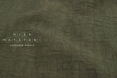 Japanese Fabric Momiji Tsumugi Washed Dobby - fukamidori - 50cm