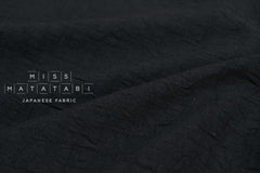 Japanese Fabric Momiji Tsumugi Washed Dobby - shikkoku - 50cm