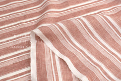DEADSTOCK Japanese Fabric 100% Linen Stripes - 1 - 50cm