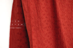 Japanese Fabric Shokunin Collection Sun-Dried Embroidered Floral Cotton Batiste - red - 50cm