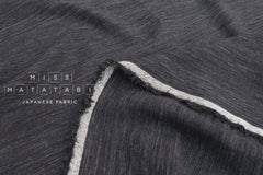 Japanese Fabric Shokunin Collection Washed Yarn-Dyed Rayon Linen Blend - black, charcoal - 50cm