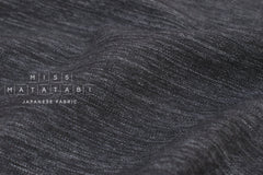 Japanese Fabric Shokunin Collection Washed Yarn-Dyed Rayon Linen Blend - black, charcoal - 50cm