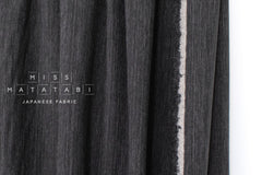 Japanese Fabric Shokunin Collection Washed Yarn-Dyed Rayon Linen Blend - black, charcoal - 50cm