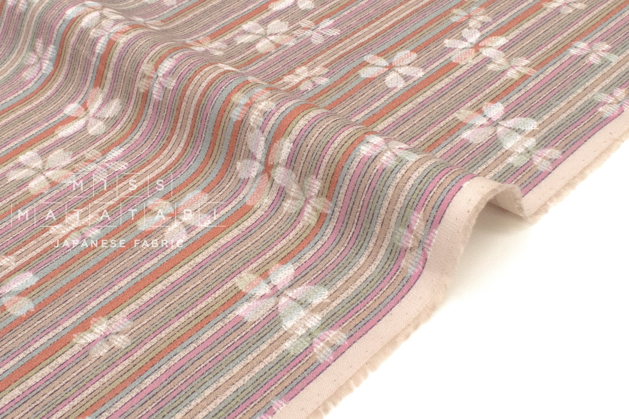 DEADSTOCK Japanese Fabric Sakura Stripe - A - 50cm