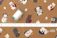 Japanese Fabric Seven Lucky Cats - A - 50cm