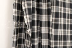 DEADSTOCK Japanese Fabric Yarn Dyed Cotton Plaid - black - 50cm