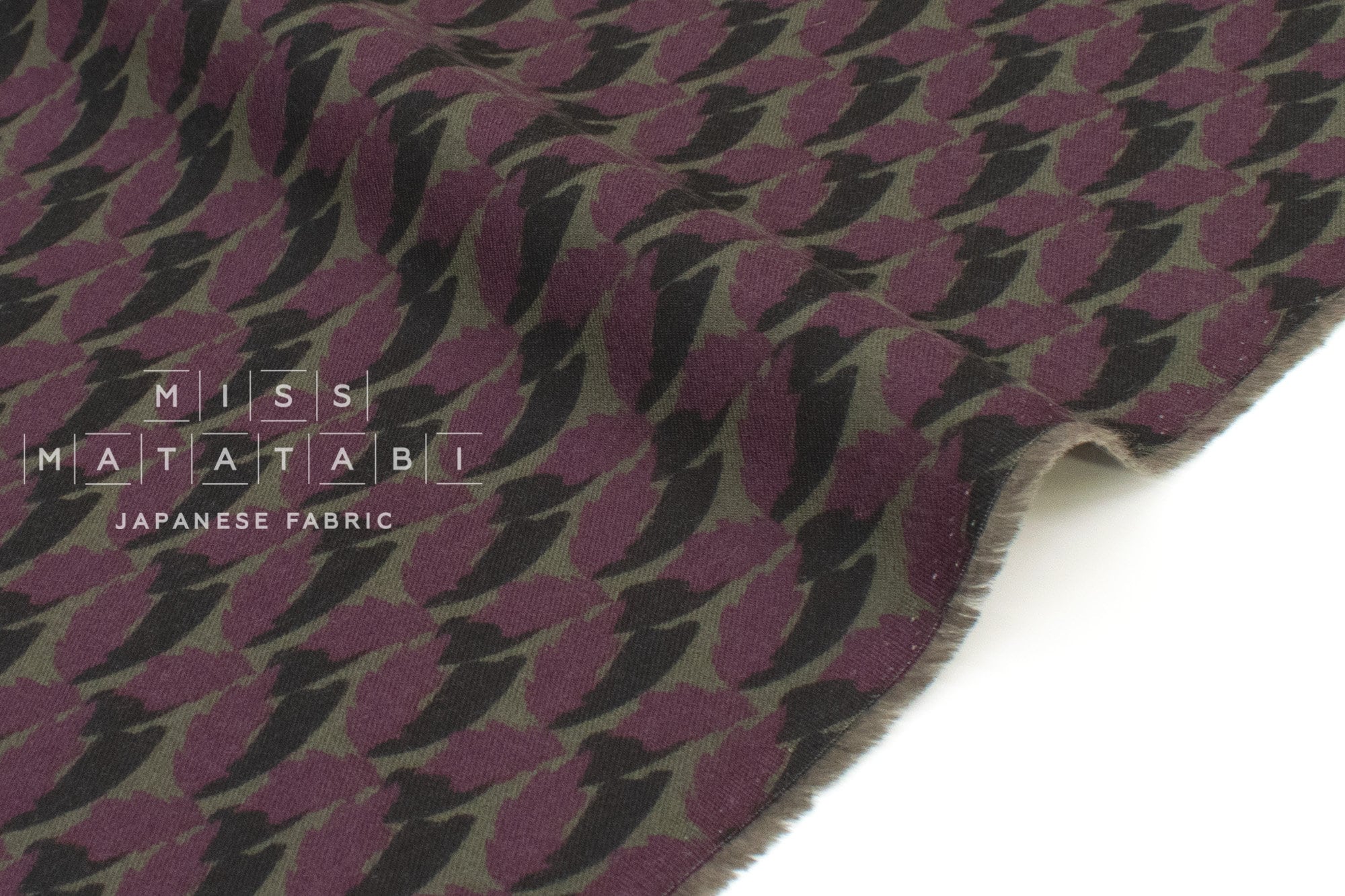 DEADSTOCK Japanese Fabric Winter Leaves Brushed Cotton - D - 50cm