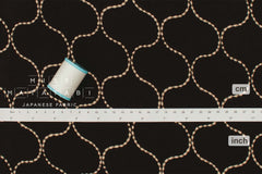 DEADSTOCK Japanese Fabric Embroidered Fleece - dark chocolate brown - 50cm