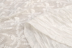 Japanese Fabric Shokunin Collection Sun-Dried Embroidered Cotton Lawn - white - 50cm