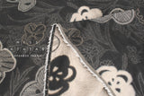 Japanese Fabric Yarn Dyed Woven Jacquard A - black, latte - 50cm