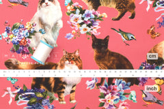 Japanese Fabric Regal Cats - A - 50cm