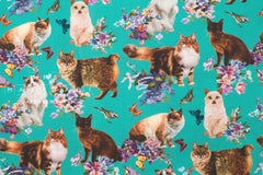 Japanese Fabric Regal Cats - B - 50cm