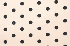 DEADSTOCK Japanese Fabric Polka Dots Brushed Cotton - cream, black - 50cm