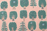 DEADSTOCK Japanese Fabric Trees Linen Blend - B - 50cm