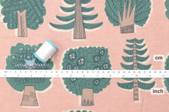 DEADSTOCK Japanese Fabric Trees Linen Blend - B - 50cm