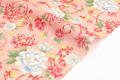 DEADSTOCK - Japanese Fabric Peony Spring - pink - 50cm