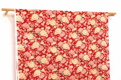 DEADSTOCK - Japanese Fabric Peony Spring - red - 50cm
