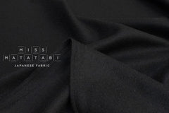 DEADSTOCK - Japanese Fabric 100% Wool Knit - black - 50cm