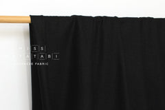 DEADSTOCK - Japanese Fabric 100% Wool Knit - black - 50cm