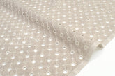 DEADSTOCK - Japanese Fabric Embroidered Eyelet Linen - ecru - 50cm