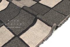 Japanese Fabric Yarn Dyed Woven Jacquard Patch - black, latte - 50cm