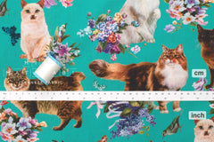 Japanese Fabric Regal Cats - B - 50cm