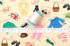 Japanese Fabric Let's Get Ready - A - 50cm