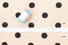 DEADSTOCK Japanese Fabric Polka Dots Brushed Cotton - cream, black - 50cm