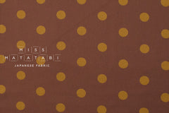 DEADSTOCK Japanese Fabric Polka Dots Brushed Cotton - brown - 50cm