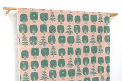 DEADSTOCK Japanese Fabric Trees Linen Blend - B - 50cm