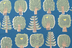 DEADSTOCK Japanese Fabric Trees Linen Blend - E - 50cm