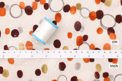 DEADSTOCK Japanese Fabric Bubbles Ripple Lawn - orange - 50cm