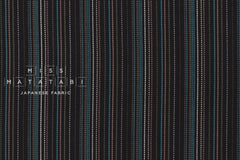 DEADSTOCK Japanese Fabric Corduroy Lines - black, teal - 50cm