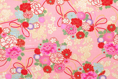 DEADSTOCK - Japanese Fabric Floral Ties - pink - 50cm