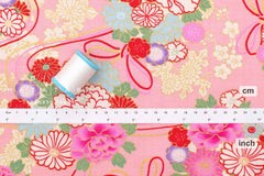 DEADSTOCK - Japanese Fabric Floral Ties - pink - 50cm