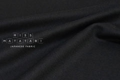 DEADSTOCK - Japanese Fabric 100% Wool Knit - black - 50cm